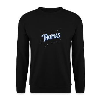 Thomas' name personalized - Unisex Sweatshirt - black - Front - Alina (178cm) & Michal (187cm)