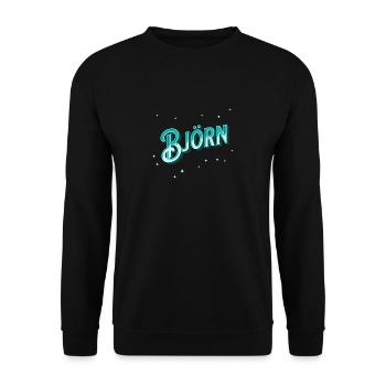 Björn Namen personalisiert - Unisex Pullover - Schwarz - Vorne - Alina (178cm) & Michal (187cm)