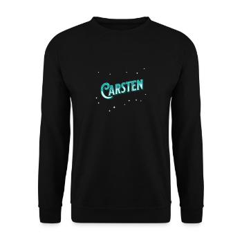 Carsten Namen personalisiert - Unisex Pullover - Schwarz - Vorne - Alina (178cm) & Michal (187cm)