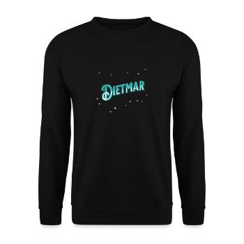 Dietmar Namen personalisiert - Unisex Pullover - Schwarz - Vorne - Alina (178cm) & Michal (187cm)