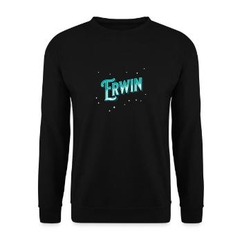 Erwin Namen personalisiert - Unisex Pullover - Schwarz - Vorne - Alina (178cm) & Michal (187cm)