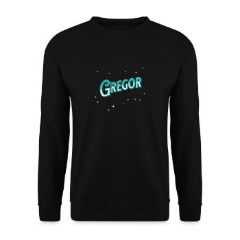Gregor name personalized - Unisex Sweatshirt - black - Front - Alina (178cm) & Michal (187cm)