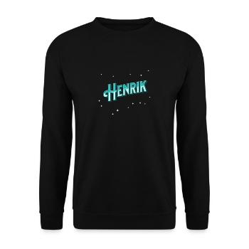 Henrik Namen personalisiert - Unisex Pullover - Schwarz - Vorne - Alina (178cm) & Michal (187cm)