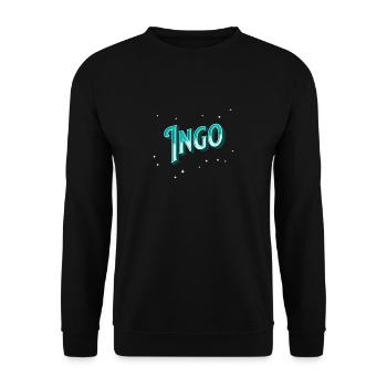Ingo Namen personalisiert - Unisex Pullover - Schwarz - Vorne - Alina (178cm) & Michal (187cm)