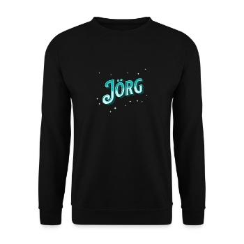 Jörg Namen personalisiert - Unisex Pullover - Schwarz - Vorne - Alina (178cm) & Michal (187cm)