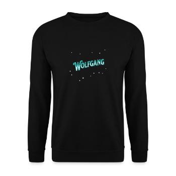 Wolfgang Namen personalisiert - Unisex Pullover - Schwarz - Vorne - Alina (178cm) & Michal (187cm)