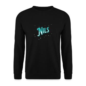 Nil's name personalized - Unisex Sweatshirt - black - Front - Alina (178cm) & Michal (187cm)