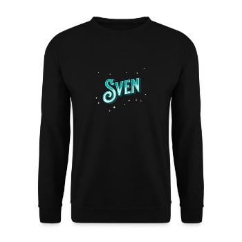 Sven Namen personalisiert - Unisex Pullover - Schwarz - Vorne - Alina (178cm) & Michal (187cm)