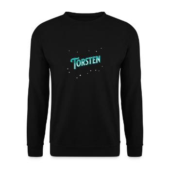 Torsten Namen personalisiert - Unisex Pullover - Schwarz - Vorne - Alina (178cm) & Michal (187cm)