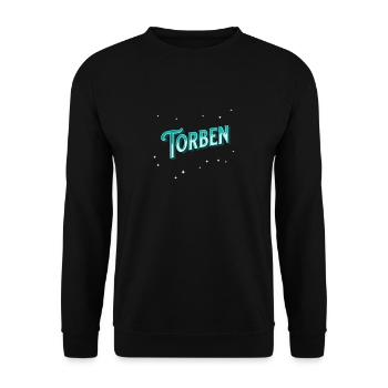 Torben Namen personalisiert - Unisex Pullover - Schwarz - Vorne - Alina (178cm) & Michal (187cm)