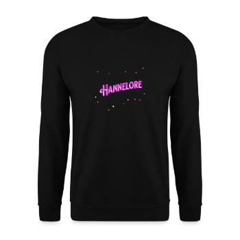 Hannelore Namen personalisiert - Unisex Pullover - Schwarz - Vorne - Alina (178cm) & Michal (187cm)