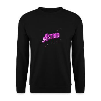 Astrid name personalized - Unisex Sweatshirt - black - Front - Alina (178cm) & Michal (187cm)