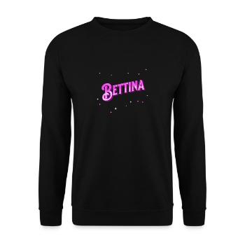 Bettina Namen personalisiert - Unisex Pullover - Schwarz - Vorne - Alina (178cm) & Michal (187cm)