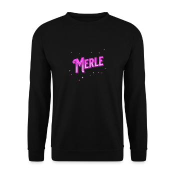 Merle name personalized - Unisex Sweatshirt - black - Front - Alina (178cm) & Michal (187cm)