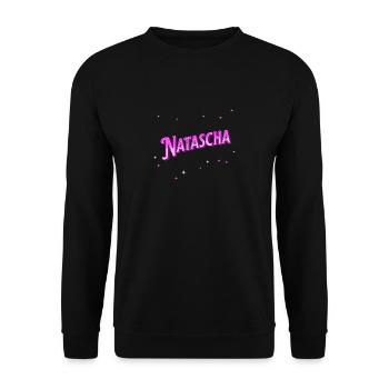 Natascha Namen personalisiert - Unisex Pullover - Schwarz - Vorne - Alina (178cm) & Michal (187cm)