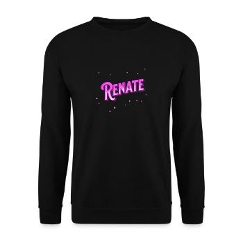 Renate Namen personalisiert - Unisex Pullover - Schwarz - Vorne - Alina (178cm) & Michal (187cm)