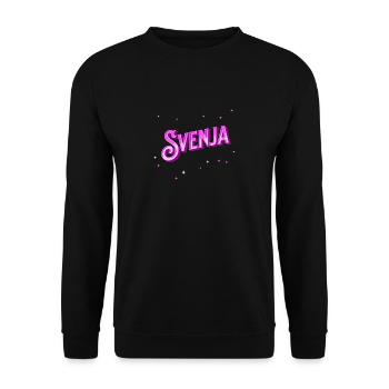 Svenja Namen personalisiert - Unisex Pullover - Schwarz - Vorne - Alina (178cm) & Michal (187cm)
