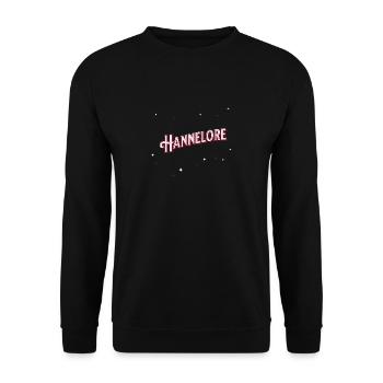 Hannelore Namen personalisiert - Unisex Pullover - Schwarz - Vorne - Alina (178cm) & Michal (187cm)