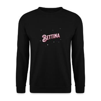 Bettina Namen personalisiert - Unisex Pullover - Schwarz - Vorne - Alina (178cm) & Michal (187cm)
