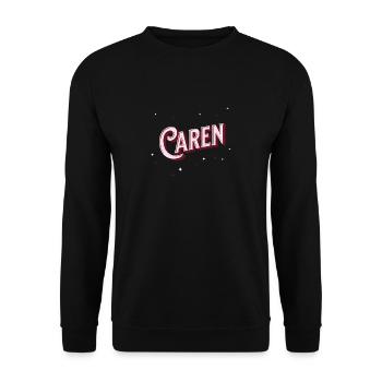 Caren Namen personalisiert - Unisex Pullover - Schwarz - Vorne - Alina (178cm) & Michal (187cm)