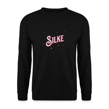 Silke Namen personalisiert - Unisex Pullover - Schwarz - Vorne - Alina (178cm) & Michal (187cm)