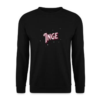 Inge Namen personalisiert - Unisex Pullover - Schwarz - Vorne - Alina (178cm) & Michal (187cm)
