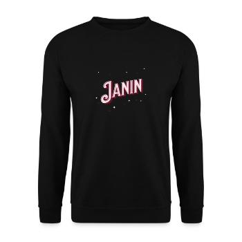 Nom Janin personnalisé - Sweat-shirt Unisexe - noir - Devant - Alina (178cm) & Michal (187cm)