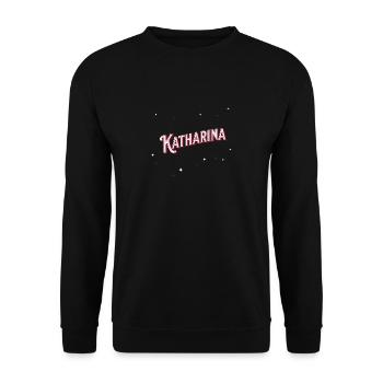 Katharina name personalized - Unisex Sweatshirt - black - Front - Alina (178cm) & Michal (187cm)