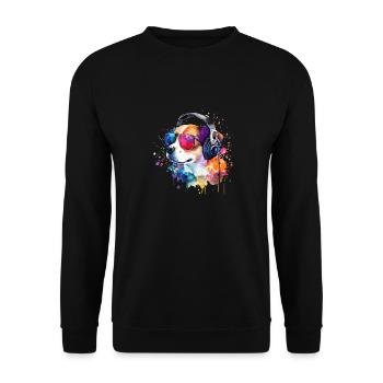 Süsser kleiner Gamer Hund Für Hundeliebhaber Bunt - Unisex Pullover - Schwarz - Vorne - Alina (178cm) & Michal (187cm)
