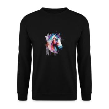 Joli cheval pour les amoureux des chevaux Coloré - Sweat-shirt Unisexe - noir - Devant - Alina (178cm) & Michal (187cm)