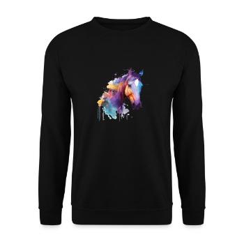 Joli cheval pour les amoureux des chevaux Coloré - Sweat-shirt Unisexe - noir - Devant - Alina (178cm) & Michal (187cm)
