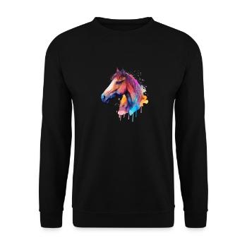 Joli cheval pour les amoureux des chevaux Coloré - Sweat-shirt Unisexe - noir - Devant - Alina (178cm) & Michal (187cm)