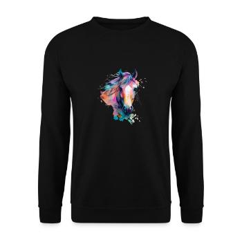 Joli cheval pour les amoureux des chevaux Coloré - Sweat-shirt Unisexe - noir - Devant - Alina (178cm) & Michal (187cm)
