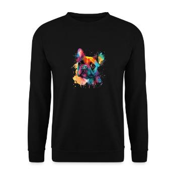 Français Bulldog pour les amoureux des chiens - Sweat-shirt Unisexe - noir - Devant - Alina (178cm) & Michal (187cm)