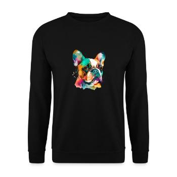 Français Bulldog pour les amoureux des chiens - Sweat-shirt Unisexe - noir - Devant - Alina (178cm) & Michal (187cm)