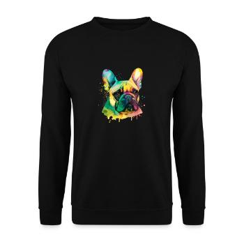 Français Bulldog pour les amoureux des chiens - Sweat-shirt Unisexe - noir - Devant - Alina (178cm) & Michal (187cm)