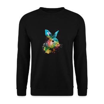 Cute little rabbit For rabbit lovers Colorful - Unisex Sweatshirt - black - Front - Alina (178cm) & Michal (187cm)