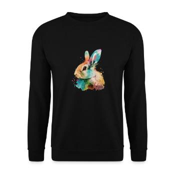 Cute little rabbit For rabbit lovers Colorful - Unisex Sweatshirt - black - Front - Alina (178cm) & Michal (187cm)
