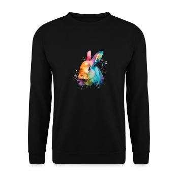 Cute little rabbit For rabbit lovers Colorful - Unisex Sweatshirt - black - Front - Alina (178cm) & Michal (187cm)