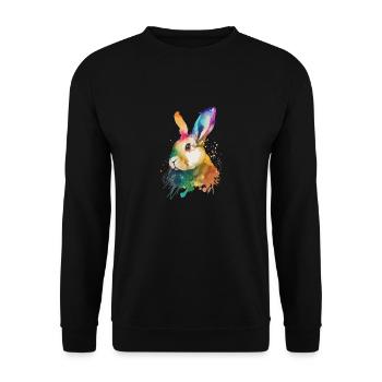 Cute little rabbit For rabbit lovers Colorful - Unisex Sweatshirt - black - Front - Alina (178cm) & Michal (187cm)