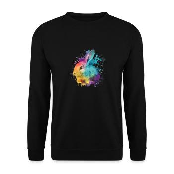 Cute little rabbit For rabbit lovers Colorful - Unisex Sweatshirt - black - Front - Alina (178cm) & Michal (187cm)
