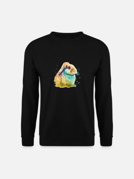 Süsses kleines Kaninchen Für Hasenliebhaber Bunt - Unisex Pullover - Schwarz