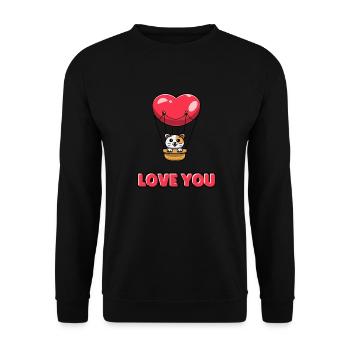 Love You Heißluftballon - Unisex Pullover - Schwarz - Vorne - Alina (178cm) & Michal (187cm)