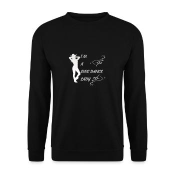 i m a line dancelady - Unisex Pullover - Schwarz - Vorne - Alina (178cm) & Michal (187cm)