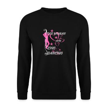 this woman loves line dance - Unisex Sweatshirt - black - Front - Alina (178cm) & Michal (187cm)