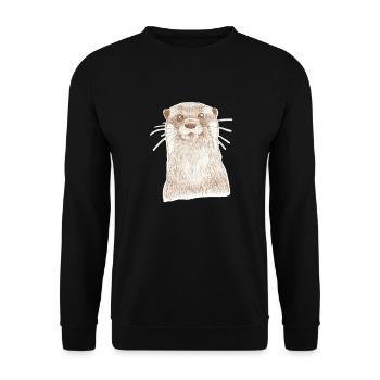 Loutre 2 12 07 2022 - Sweat-shirt Unisexe - noir - Devant - Alina (178cm) & Michal (187cm)