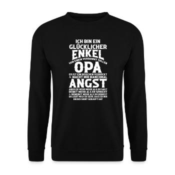 Enkel & Opa Familie Enkel Geschenk - Unisex Pullover - Schwarz - Vorne - Alina (178cm) & Michal (187cm)