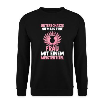 Meister Prüfung Meister Prüfung Geschenk - Unisex Pullover - Schwarz - Vorne - Alina (178cm) & Michal (187cm)