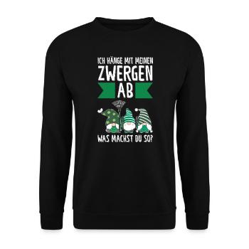 Garten-arbeit Gnome Gartenbau Geschenk - Unisex Pullover - Schwarz - Vorne - Alina (178cm) & Michal (187cm)