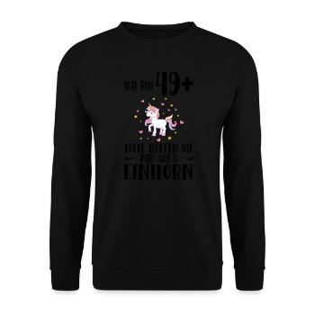 Geburtstag Geburtstagfeier fünfzig Jahre alt Gesch - Unisex Pullover - Schwarz - Vorne - Alina (178cm) & Michal (187cm)